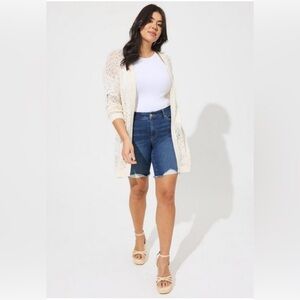 Torrid Women's Cream Open-Front Sweater